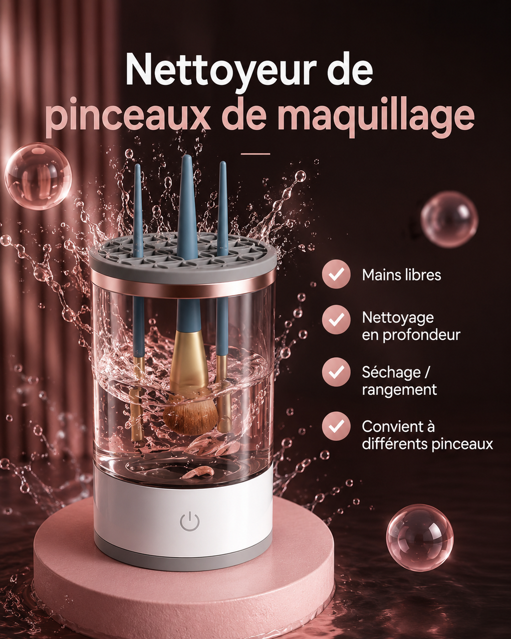 Nettoyeur électrique pour pinceaux de maquillage