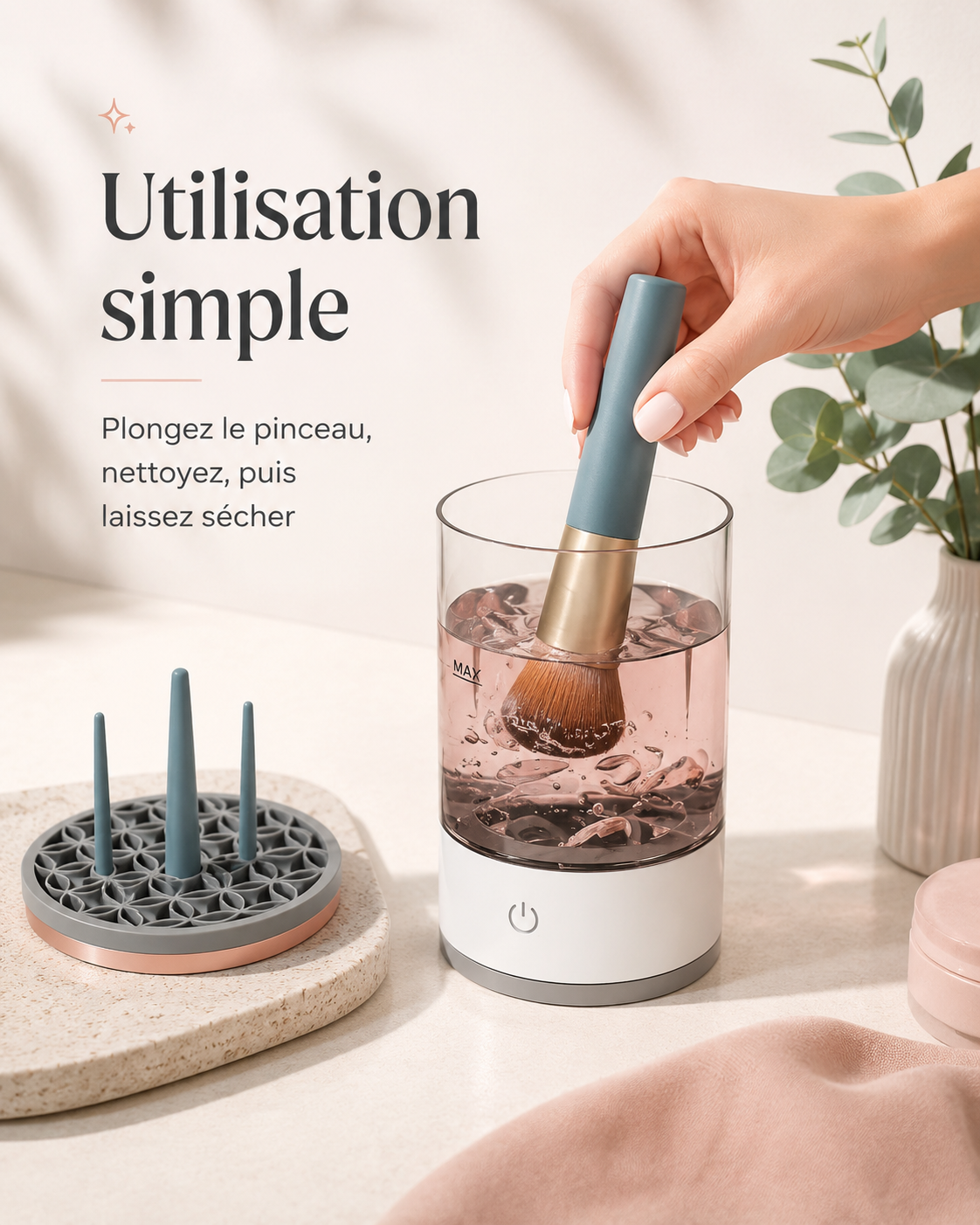 Nettoyeur électrique pour pinceaux de maquillage