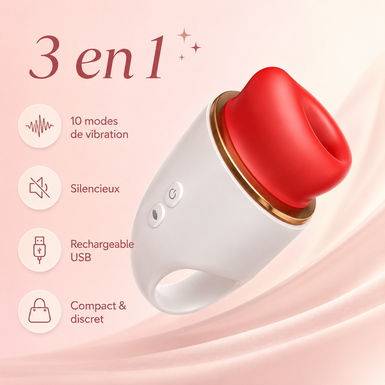 Stimulateur Intime Rotatif & Vibrant – 3-en-1