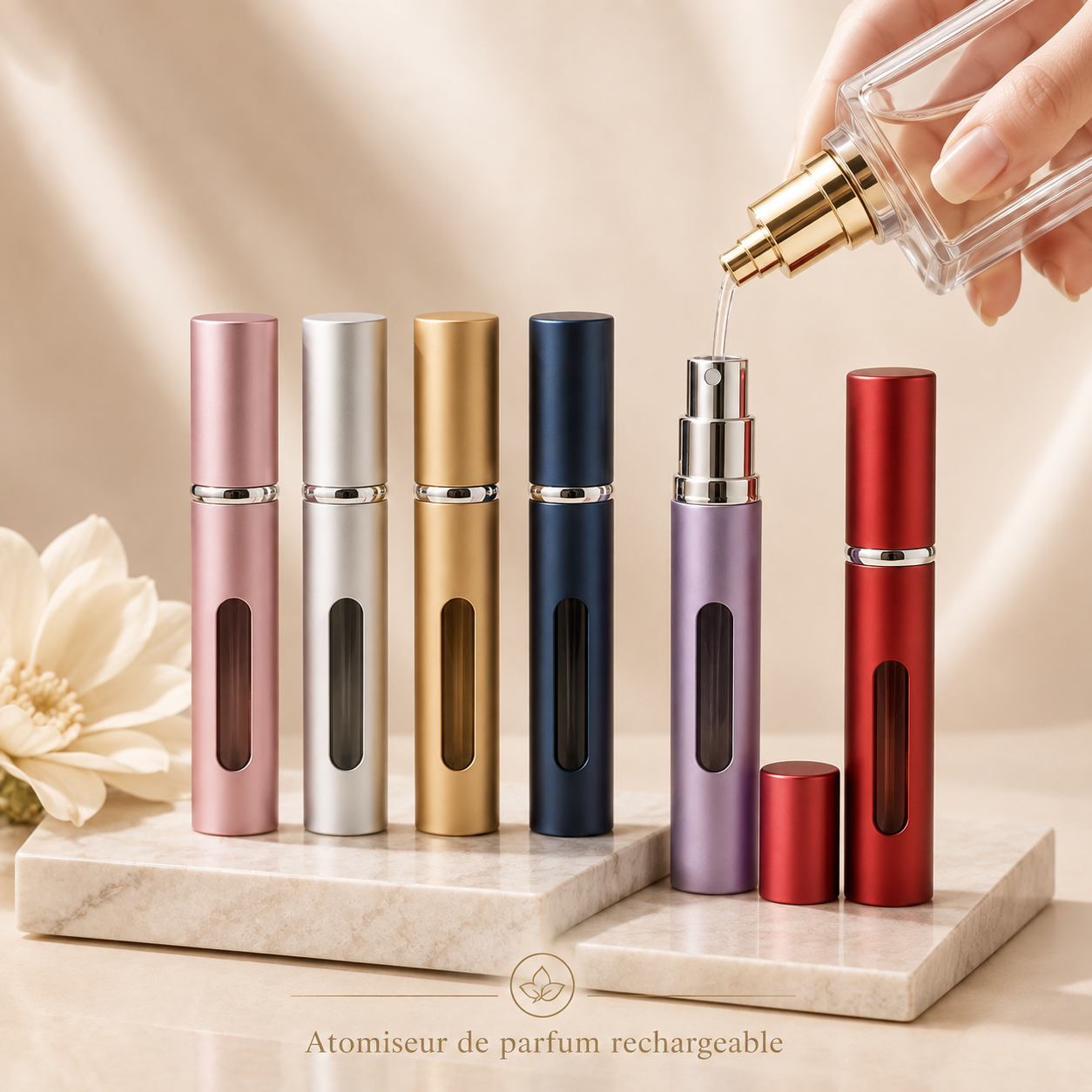 Lot de 5 Atomiseurs de Parfum Rechargeables 5 ml – Format Voyage
