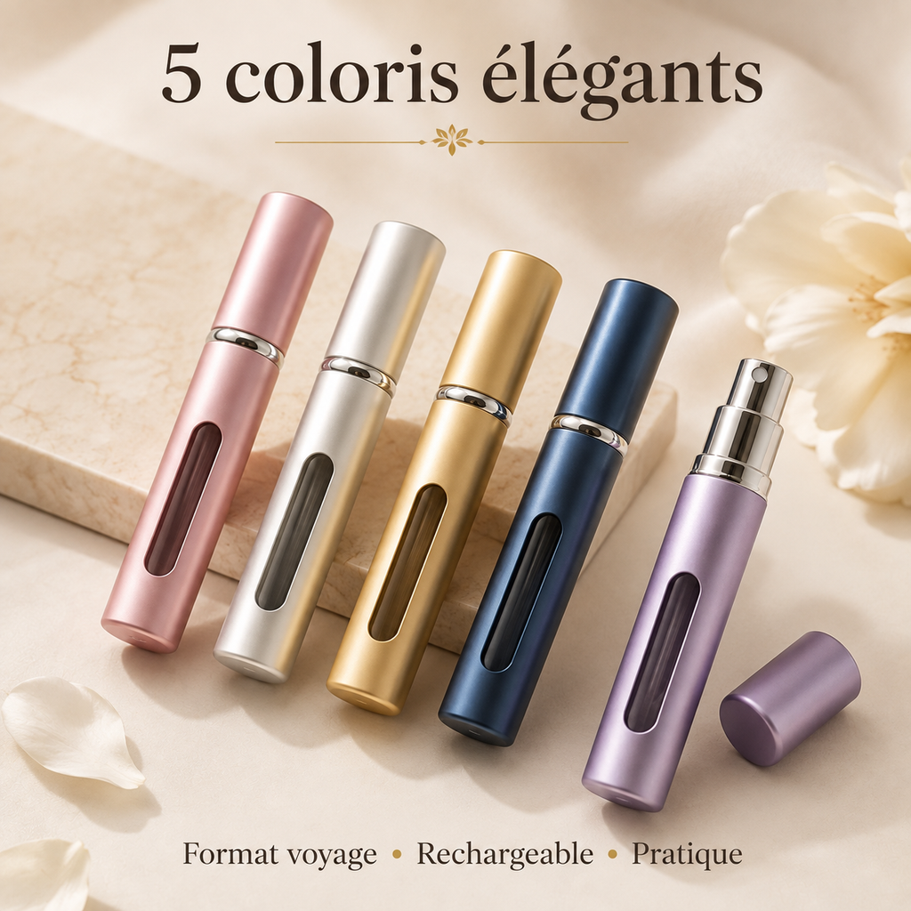 Lot de 5 Atomiseurs de Parfum Rechargeables 5 ml – Format Voyage