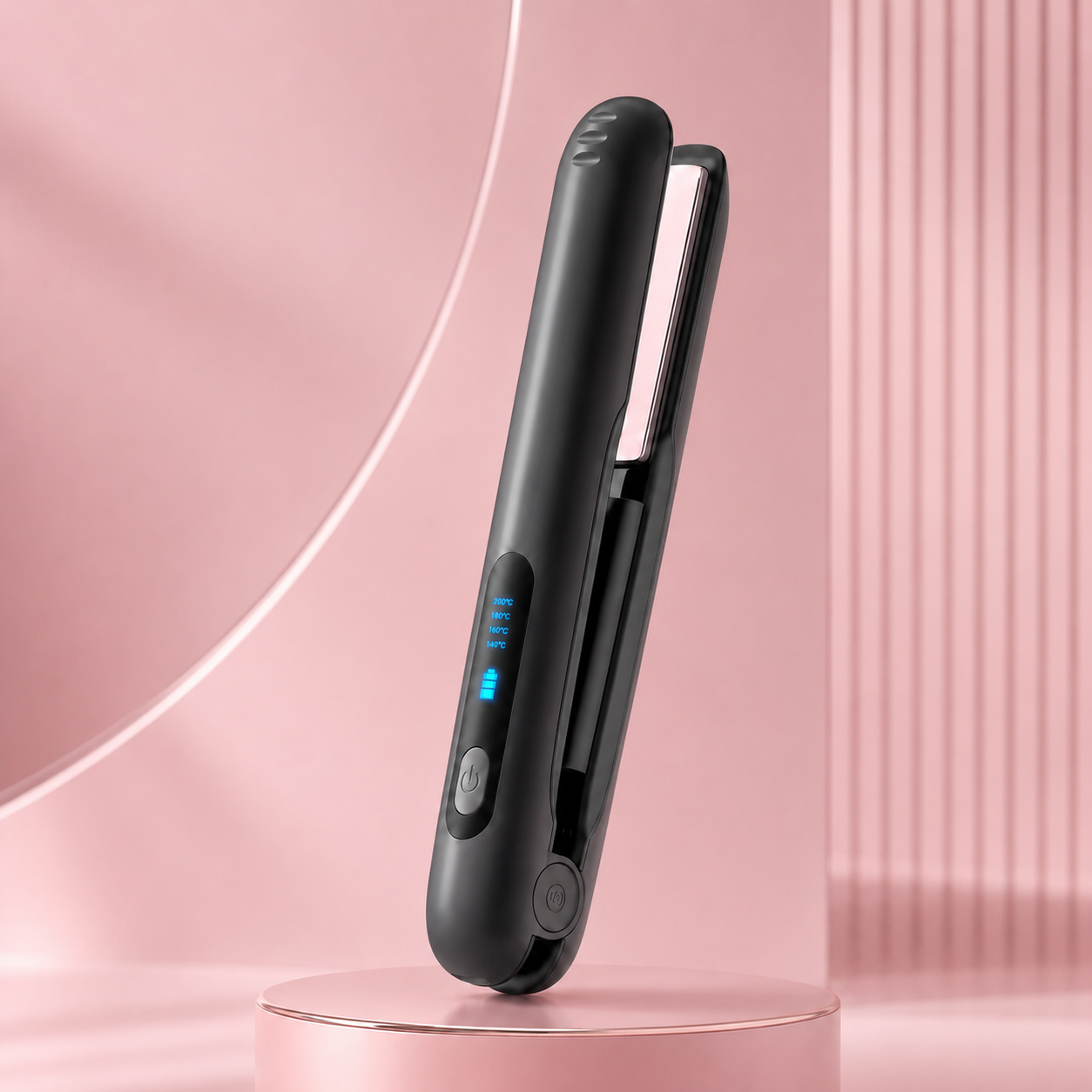 Lisseur Sans Fil Portable 2-en-1 – Lisse & Boucle, Rechargeable USB-C