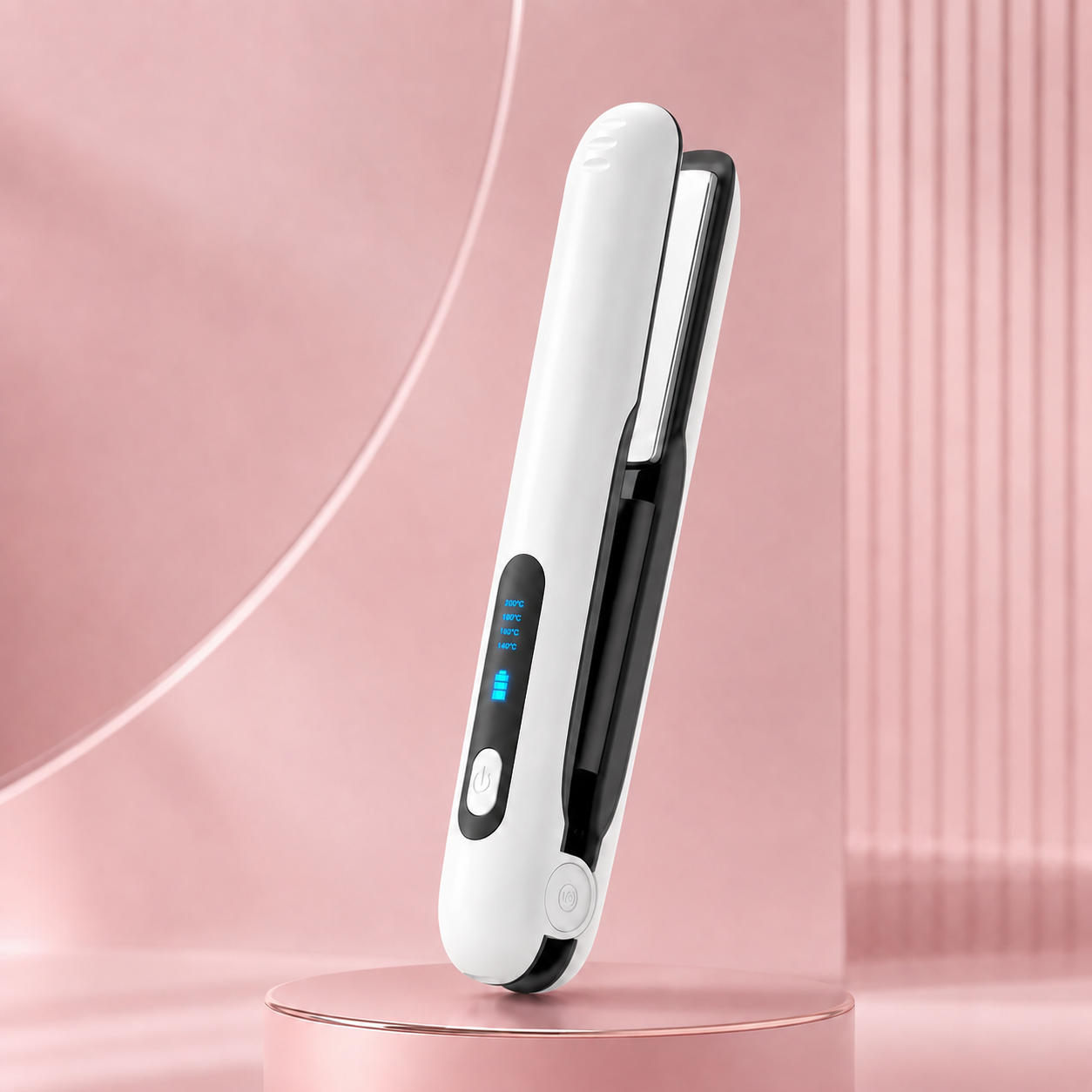 Lisseur Sans Fil Portable 2-en-1 – Lisse & Boucle, Rechargeable USB-C